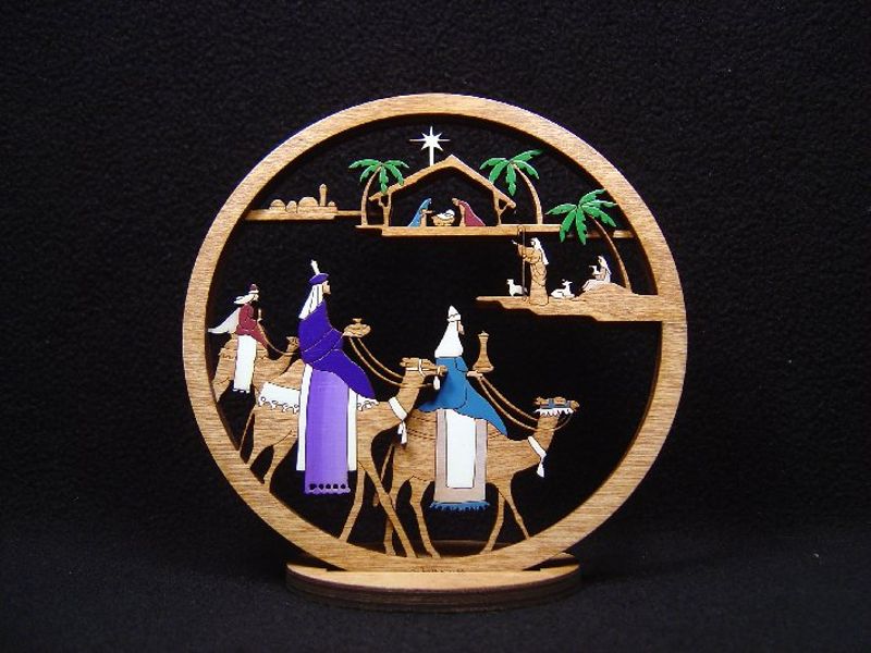 Small Layered 3 King Nativity #220